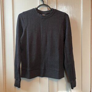NWT Dickies Women's Waffle Thermal Crewneck Long Sleeve Shirt in Dark Grey | XS